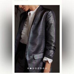 Hutch Anthropologie Textured Metallic Blazer - Medium